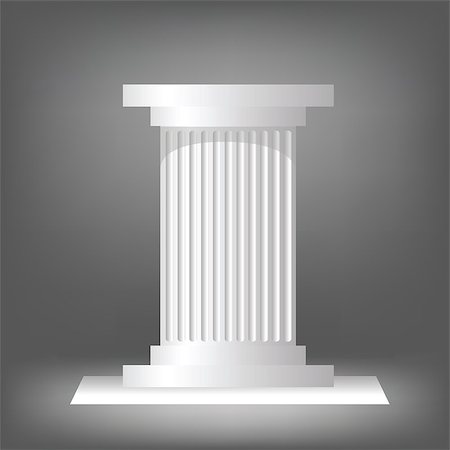 designs for decoration of pillars - Illustration  with greek column on dark background. Graphic Design Useful For Your Design. Capital  ancient column against a illuminated grey background. Classic marble column. Foto de stock - Super Valor sin royalties y Suscripción, Código: 400-08038713