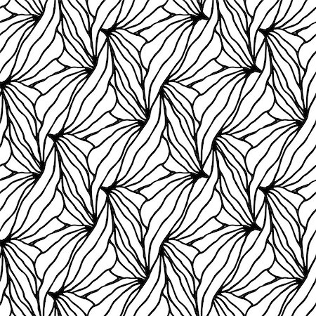 simsearch:400-04857757,k - Abstract geometric monochrome pattern with unusual forms. Vector illustration in black and white colors can be copied without any seams. Foto de stock - Super Valor sin royalties y Suscripción, Código: 400-08038720