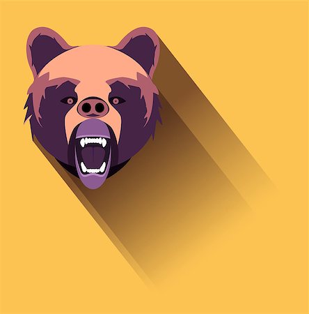 Vector Angry Bear Flat Design, Eps 10 Vector, Transparency Used Stock Photo - Budget Royalty-Free & Subscription, Code: 400-08038910