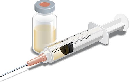 Layer-separated syringe or hypodermic needle, via drug vial,  use to inject medicine or intravenous drugs. Stock Photo - Budget Royalty-Free & Subscription, Code: 400-08039156