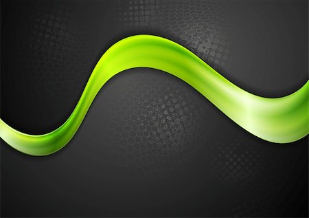 simsearch:400-08491837,k - Green glowing wave abstract design. Vector illustration Foto de stock - Super Valor sin royalties y Suscripción, Código: 400-08039248