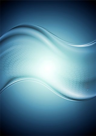 simsearch:400-08291134,k - Blue tech wavy background. Vector design Stock Photo - Budget Royalty-Free & Subscription, Code: 400-08039257