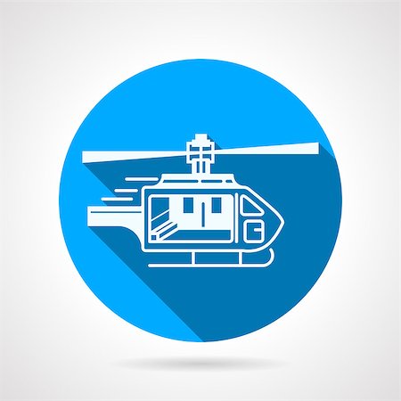 simsearch:400-04864158,k - Circle flat blue vector icon with white silhouette rescue or ambulance helicopter. Long shadow design. Stock Photo - Budget Royalty-Free & Subscription, Code: 400-08039337