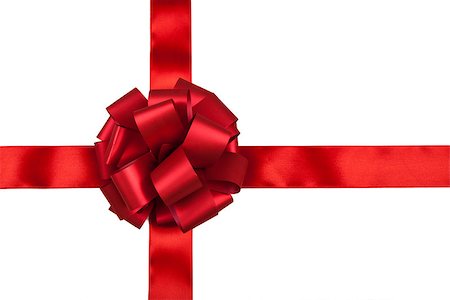 red ribbon with a bow on a white Stock Photo - Budget Royalty-Free & Subscription, Code: 400-08039481