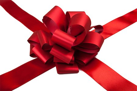 red ribbon with a bow on a white Stock Photo - Budget Royalty-Free & Subscription, Code: 400-08039482