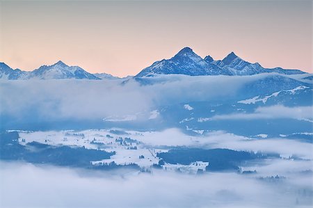 simsearch:400-04727178,k - Alps in morning winter fog, Bavaria, Germany Foto de stock - Super Valor sin royalties y Suscripción, Código: 400-08039523