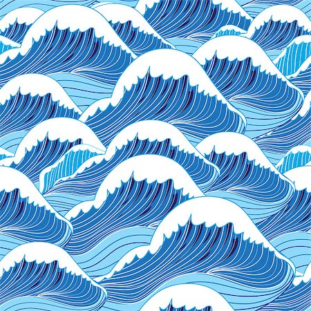 simsearch:400-07932621,k - graphic pattern blue sea waves vector illustration Foto de stock - Royalty-Free Super Valor e Assinatura, Número: 400-08039705