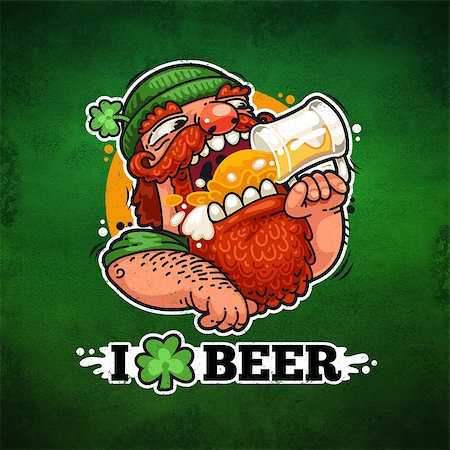 simsearch:400-04167000,k - Patrick With Beer Poster. Clipping paths included. Foto de stock - Super Valor sin royalties y Suscripción, Código: 400-08039808