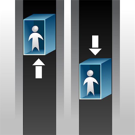 simsearch:400-08014032,k - An image of abstract people riding an elevator up and down. Foto de stock - Super Valor sin royalties y Suscripción, Código: 400-08039912