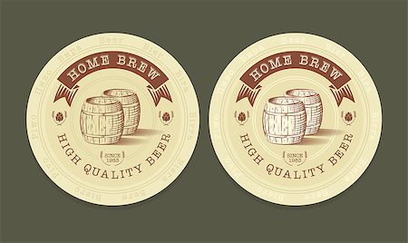 Vector engraved illustration of beer tags Stock Photo - Budget Royalty-Free & Subscription, Code: 400-08039983