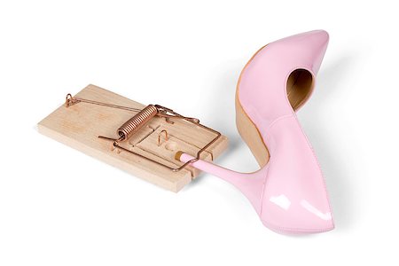 simsearch:400-04764161,k - Single pink women's heel shoe with mousetrap isolated over white with clipping path. Foto de stock - Super Valor sin royalties y Suscripción, Código: 400-08031932