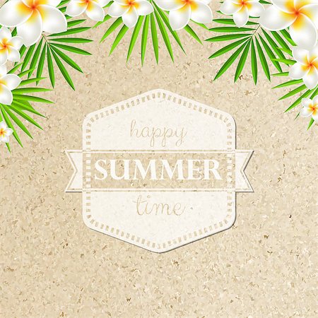 simsearch:622-06370189,k - Sand Background With Frangipani, With Gradient Mesh, Vector Illustration Stock Photo - Budget Royalty-Free & Subscription, Code: 400-08032093