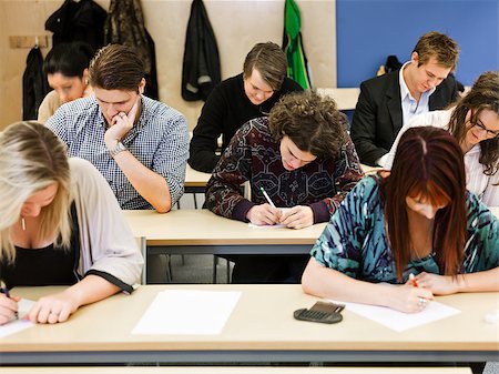 Large group of young adults studying in a classroom Stock Photo - Budget Royalty-Free & Subscription, Code: 400-08032687