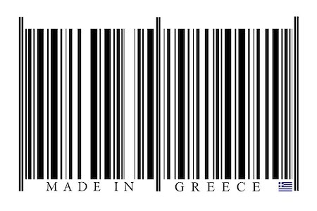 Greece Barcode on white background Photographie de stock - Aubaine LD & Abonnement, Code: 400-08033014