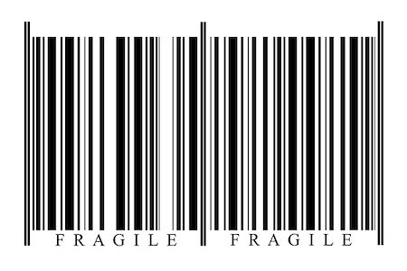 Fragile Barcode on white background Stock Photo - Budget Royalty-Free & Subscription, Code: 400-08033010