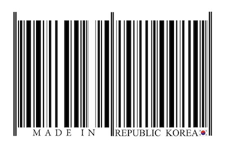 Republic of Korea Barcode on white background Stock Photo - Budget Royalty-Free & Subscription, Code: 400-08033020