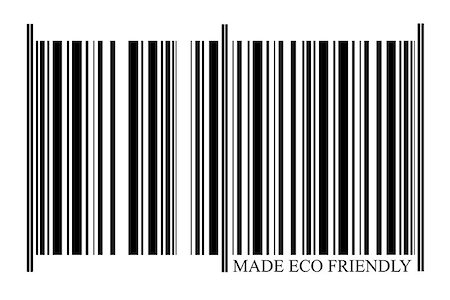 Eco Friendly Barcode on white background Foto de stock - Super Valor sin royalties y Suscripción, Código: 400-08033022