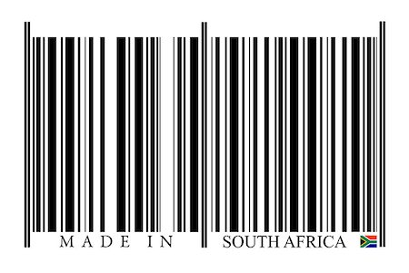 South Africa Barcode on white background Foto de stock - Super Valor sin royalties y Suscripción, Código: 400-08033035