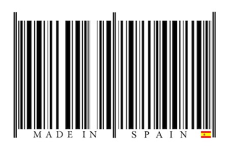 Spain Barcode on white background Stock Photo - Budget Royalty-Free & Subscription, Code: 400-08033036