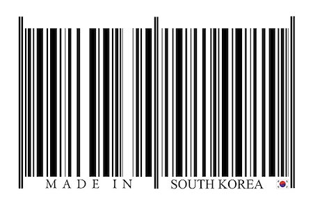 Republic of Korea Barcode on white background Stock Photo - Budget Royalty-Free & Subscription, Code: 400-08033038