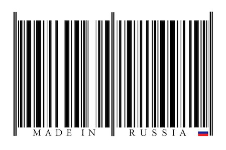 Russia Barcode on white background Stock Photo - Budget Royalty-Free & Subscription, Code: 400-08033033
