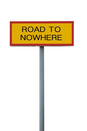 simsearch:400-05730311,k - Road to nowhere sign isolated on white background Stockbilder - Microstock & Abonnement, Bildnummer: 400-08033597