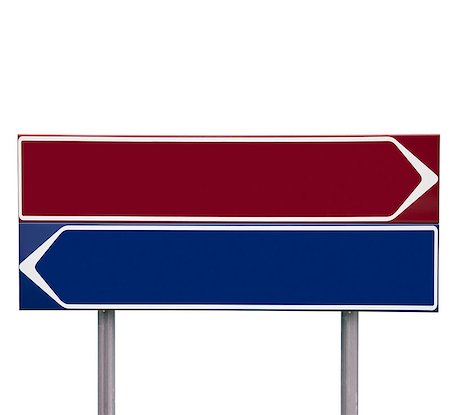 simsearch:400-05730311,k - Red and blue Direction Signs isolated on white background Stockbilder - Microstock & Abonnement, Bildnummer: 400-08033799