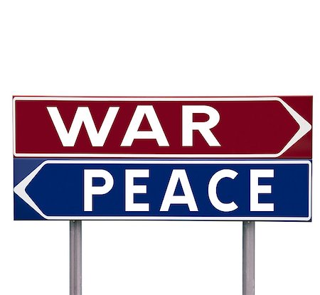 simsearch:400-05730311,k - Direction Signs with choice between Peace or War isolated on white background Stockbilder - Microstock & Abonnement, Bildnummer: 400-08033823