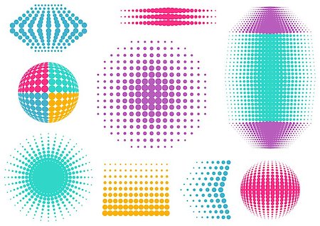 simsearch:400-08672921,k - Colorful abstract vector halftone design elements collection Stock Photo - Budget Royalty-Free & Subscription, Code: 400-08044413