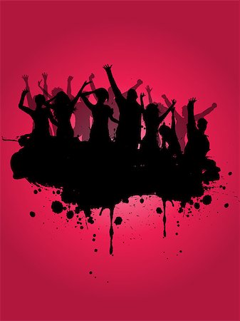 simsearch:400-06107660,k - Grunge silhouette of a party crowd Photographie de stock - Aubaine LD & Abonnement, Code: 400-08044502