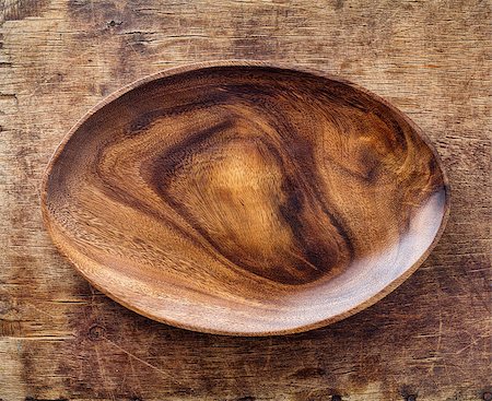 background with empty wooden tray Fotografie stock - Microstock e Abbonamento, Codice: 400-08044546