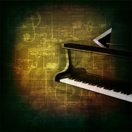 simsearch:400-08507108,k - abstract green grunge music background with grand piano Photographie de stock - Aubaine LD & Abonnement, Code: 400-08044876