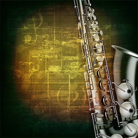 simsearch:400-08507108,k - abstract green grunge music background with saxophone Photographie de stock - Aubaine LD & Abonnement, Code: 400-08044880
