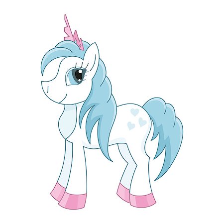 simsearch:400-04355915,k - Vector illustration of cute horse princess, royal pony with a magnificent mane and tail, fairy foal Fotografie stock - Microstock e Abbonamento, Codice: 400-08044918
