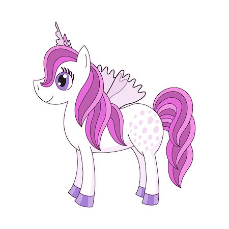 simsearch:400-06739427,k - Vector illustration of cute horse princess, royal pony with a magnificent mane and tail, fairy foal with wings, eps 10 Stockbilder - Microstock & Abonnement, Bildnummer: 400-08044929