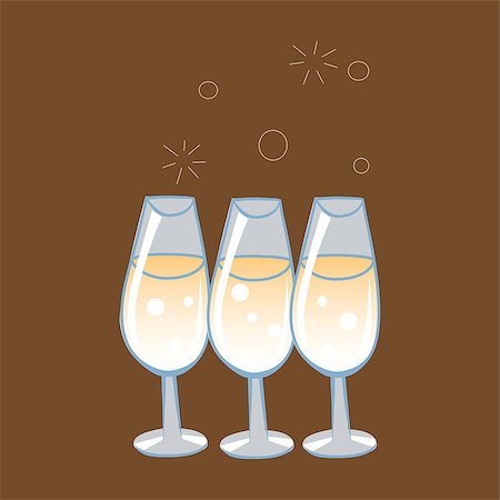 pic of drinking celebration for new year - Celebratory glasses of champagne with bursting bubbles on a neutral background Stock Photo - Budget Royalty-Free & Subscription, Code: 400-08045009