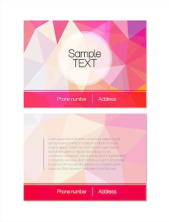 Pink modern geometric flyer. Vector illustration for design Stock Photo - Budget Royalty-Free & Subscription, Code: 400-08045165