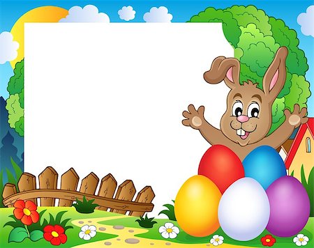 simsearch:400-09098381,k - Frame with Easter rabbit theme 2 - eps10 vector illustration. Stock Photo - Budget Royalty-Free & Subscription, Code: 400-08045237