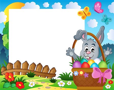 simsearch:400-09098381,k - Frame with Easter rabbit theme 3 - eps10 vector illustration. Stock Photo - Budget Royalty-Free & Subscription, Code: 400-08045238