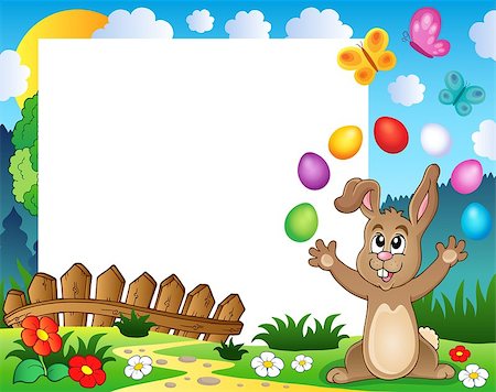 simsearch:400-09098381,k - Frame with Easter rabbit theme 4 - eps10 vector illustration. Stock Photo - Budget Royalty-Free & Subscription, Code: 400-08045239