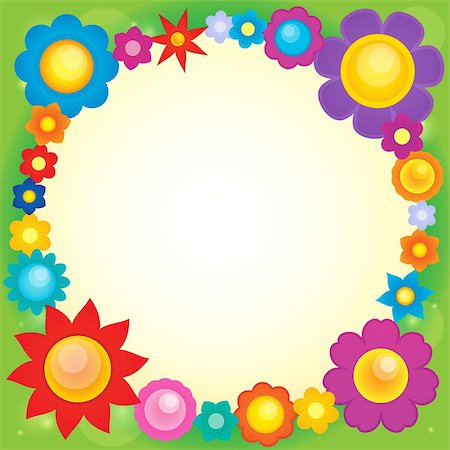 simsearch:400-07417266,k - Frame with flower theme 6 - eps10 vector illustration. Foto de stock - Super Valor sin royalties y Suscripción, Código: 400-08045244