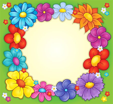 simsearch:400-07417266,k - Frame with flower theme 2 - eps10 vector illustration. Foto de stock - Super Valor sin royalties y Suscripción, Código: 400-08045240