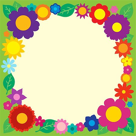 simsearch:400-07417266,k - Frame with flower theme 5 - eps10 vector illustration. Foto de stock - Super Valor sin royalties y Suscripción, Código: 400-08045243