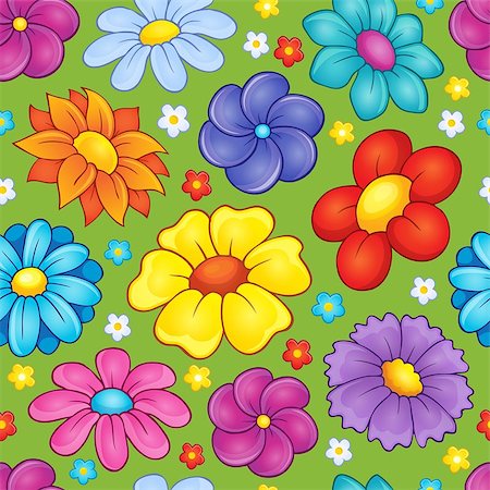 simsearch:400-08015286,k - Seamless background flower theme 3 - eps10 vector illustration. Foto de stock - Super Valor sin royalties y Suscripción, Código: 400-08045258