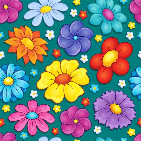 simsearch:400-07830872,k - Seamless background flower theme 4 - eps10 vector illustration. Foto de stock - Royalty-Free Super Valor e Assinatura, Número: 400-08045259