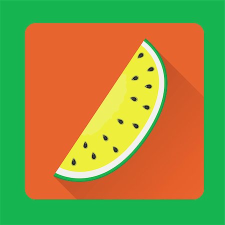 simsearch:400-05886533,k - Vector illustration of watermelon slice in flat style Photographie de stock - Aubaine LD & Abonnement, Code: 400-08045309