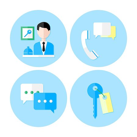 Personal service icon set. Flat stylized icons set Stock Photo - Budget Royalty-Free & Subscription, Code: 400-08045318
