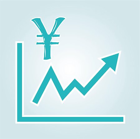 decreasing graph with yen symbol on red gradient background Stockbilder - Microstock & Abonnement, Bildnummer: 400-08045348