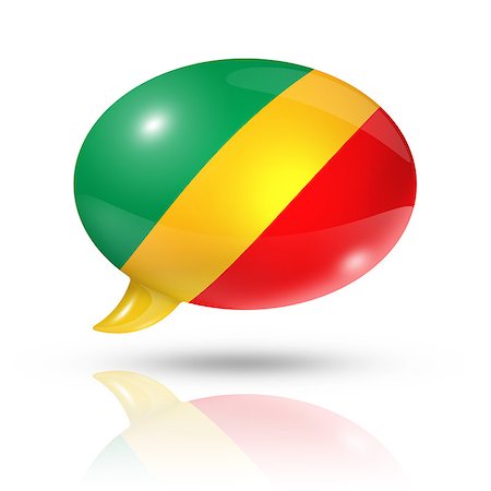 three dimensional Republic of the Congo flag in a speech bubble isolated on white with clipping path Stock Photo - Budget Royalty-Free & Subscription, Code: 400-08045426