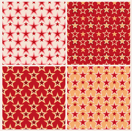 simsearch:400-05363622,k - Four seamless patterns in retro colors, stars Stock Photo - Budget Royalty-Free & Subscription, Code: 400-08045511